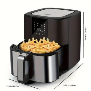 KitCook Large 1500W 7QT AirFryer Cooker, Adjustable Temperature