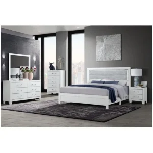 5PC White King Bedroom Set